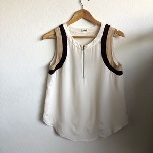 L’AGENCE Half Zip Sleeveless Blouse Size 6